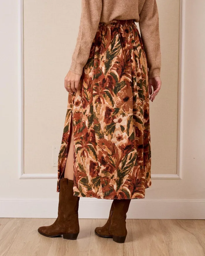 Olga039 Mid Lenght Skirt Camel Women Polin Et Moi Skirts Olga039 Mid Lenght Skirt Camel Women Polin Et Moi Skirts