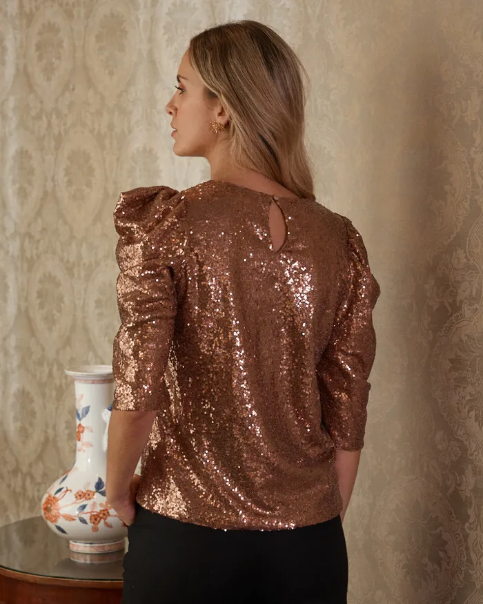 Olivia Sequin Blouse Tile Women Polin Et Moi Blouses And Shirts