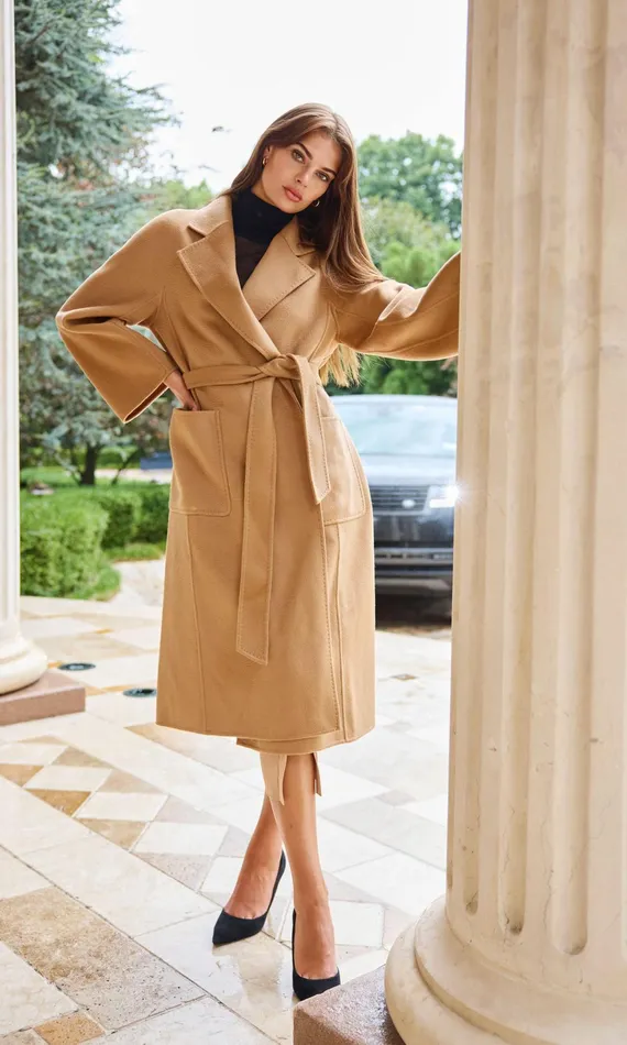 Outerwear Women Generation Love Clothing Grayson Wool Coat Camel