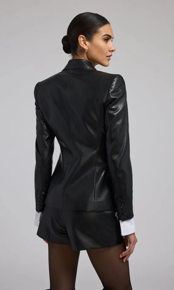 Outerwear Women Generation Love Clothing Zella Vegan Leather Blazer Black