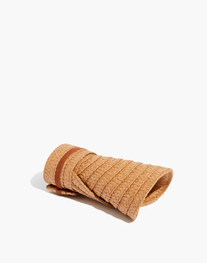 Packable Braided Straw Visor Warm Nutmeg Women Madewell Hats Packable Braided Straw Visor Warm Nutmeg Women Madewell Hats