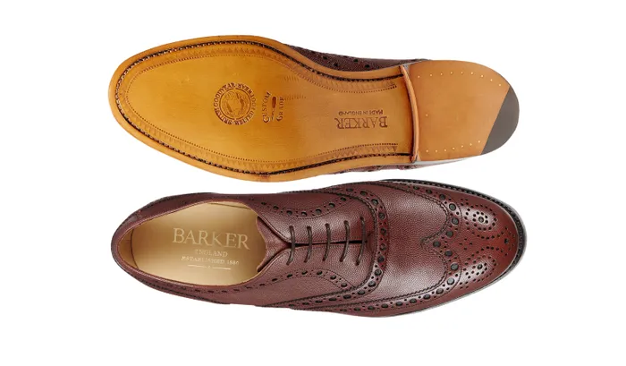 Padstow 8211 Chestnut Fine Grain Mens Barker Shoes Mens Brogues