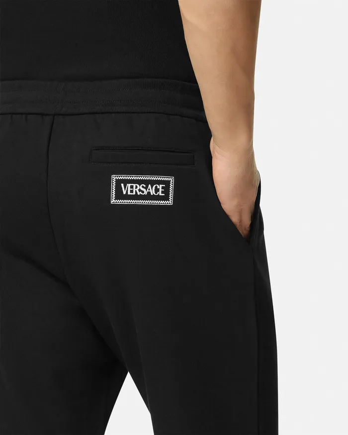 Pants and Shorts Men Versace Logo Sweatpants Black