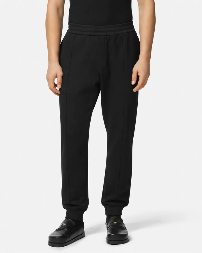 Pants and Shorts Men Versace Logo Sweatpants Black