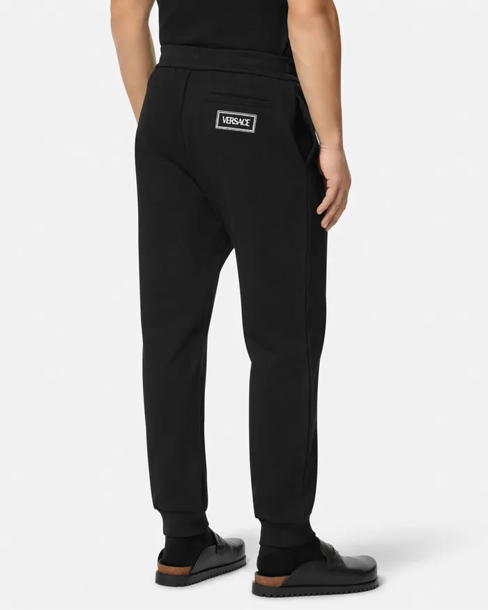 Pants and Shorts Men Versace Logo Sweatpants Black