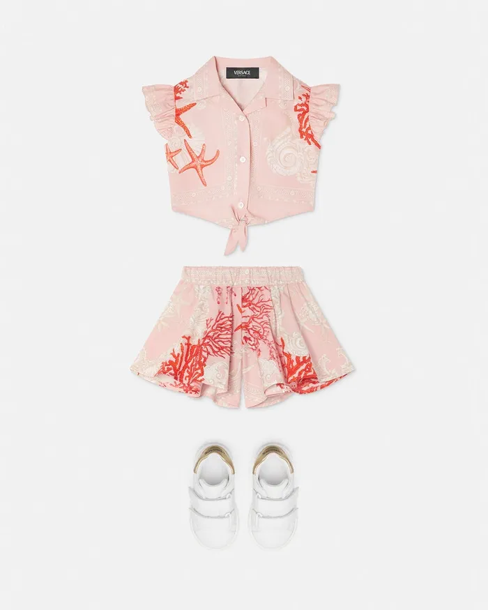Pants and Skirts Kids Versace Barocco Sea Baby Shorts Coral