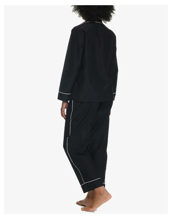 Papinelle Sleepwear Organic Cotton Mia Pajama Set Black Women Madewell Pajamas