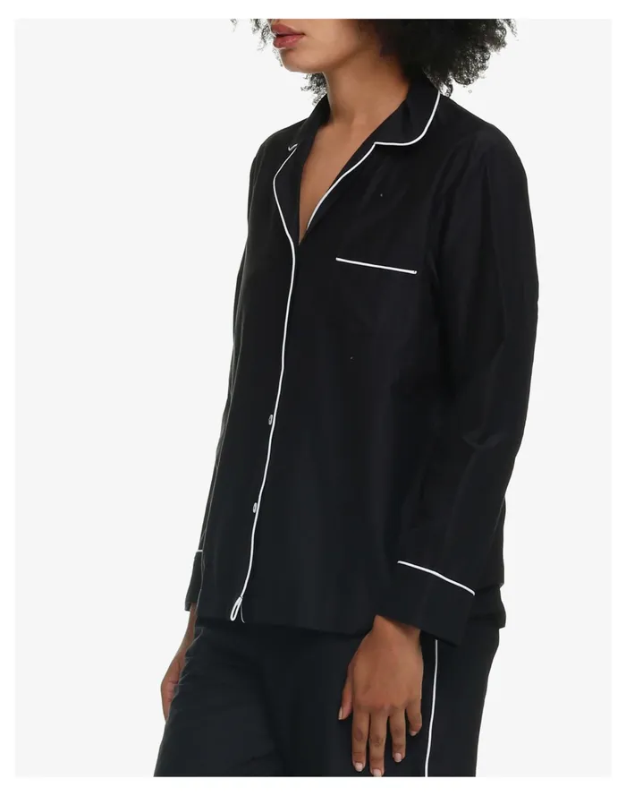 Papinelle Sleepwear Organic Cotton Mia Pajama Set Black Women Madewell Pajamas