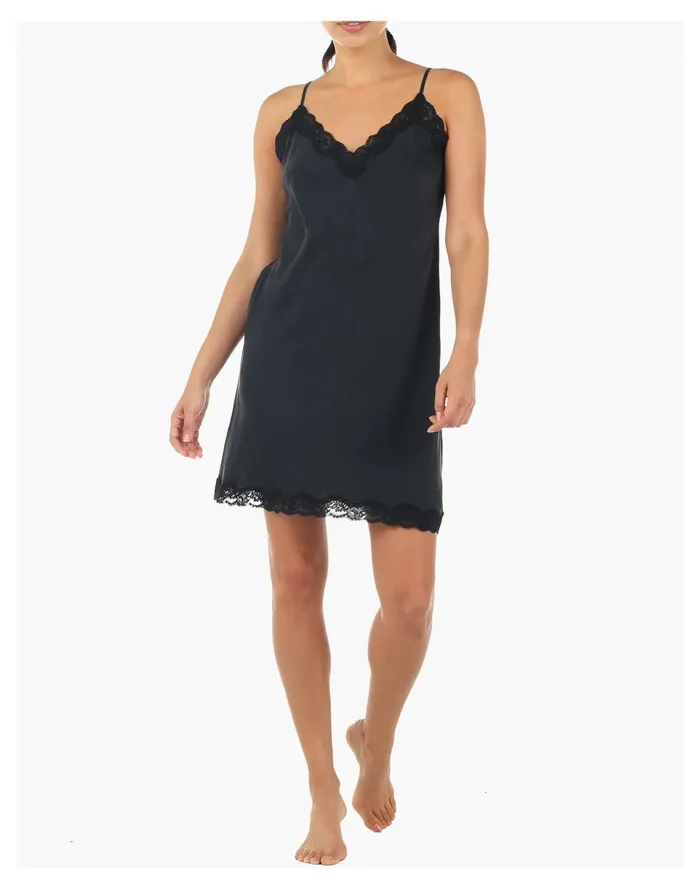 Papinelle Sleepwear Silk Lace Slip Black Women Madewell Pajamas