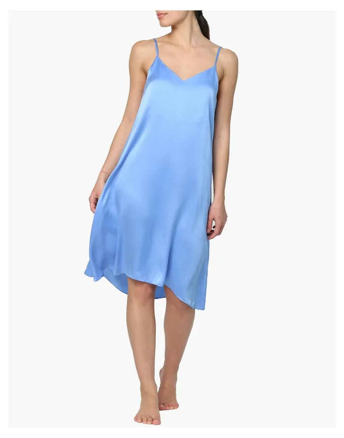 Papinelle Sleepwear Washable Silk Slip Nightie Blue Women Madewell Pajamas Papinelle Sleepwear Washable Silk Slip Nightie Blue Women Madewell Pajamas