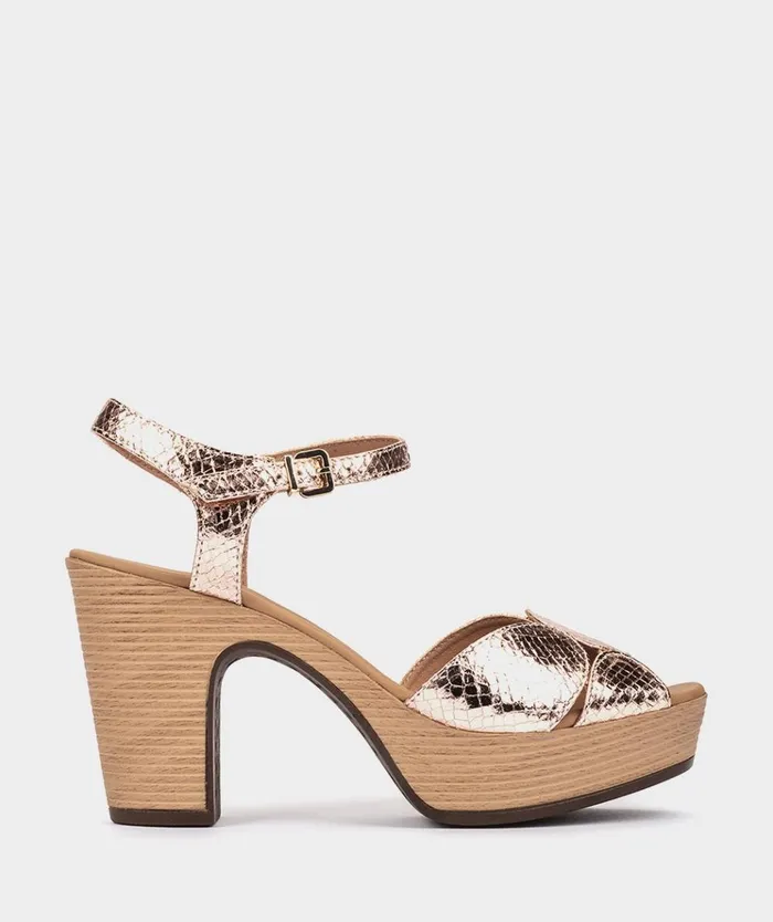 Pedro Miralles Caprera Metallic 8211 Heeled Sandals Women