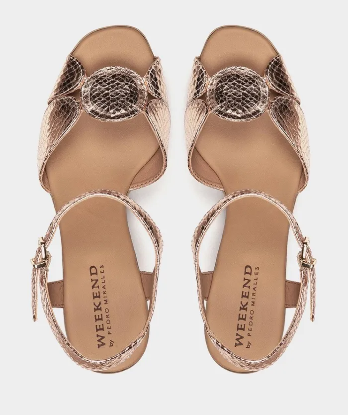 Pedro Miralles Caprera Metallic 8211 Heeled Sandals Women