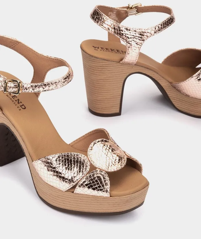 Pedro Miralles Caprera Metallic 8211 Heeled Sandals Women