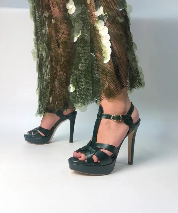 Pedro Miralles Copenhague Green 8211 Heeled Sandals Women