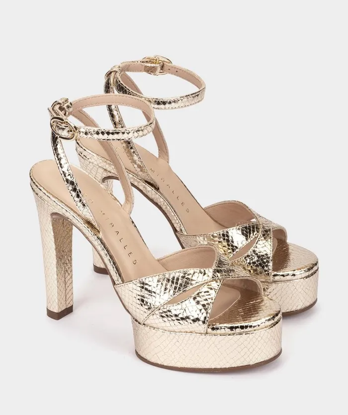 Pedro Miralles Patricia Metallic 8211 Heeled Sandals Women