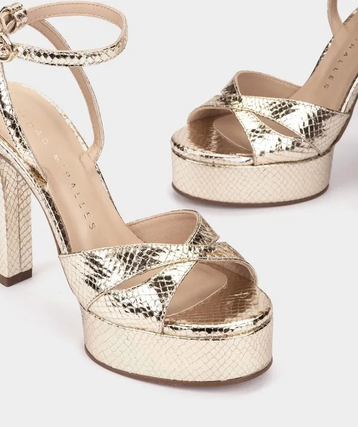 Pedro Miralles Patricia Metallic 8211 Heeled Sandals Women