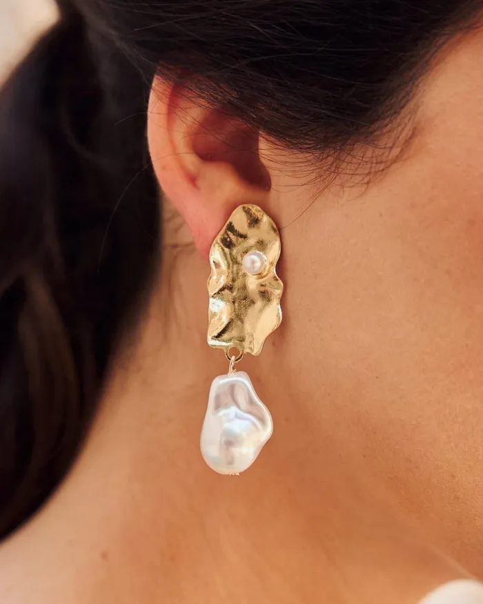 Perla Papina Earrings Whitegold Women Polin Et Moi Jewelry
