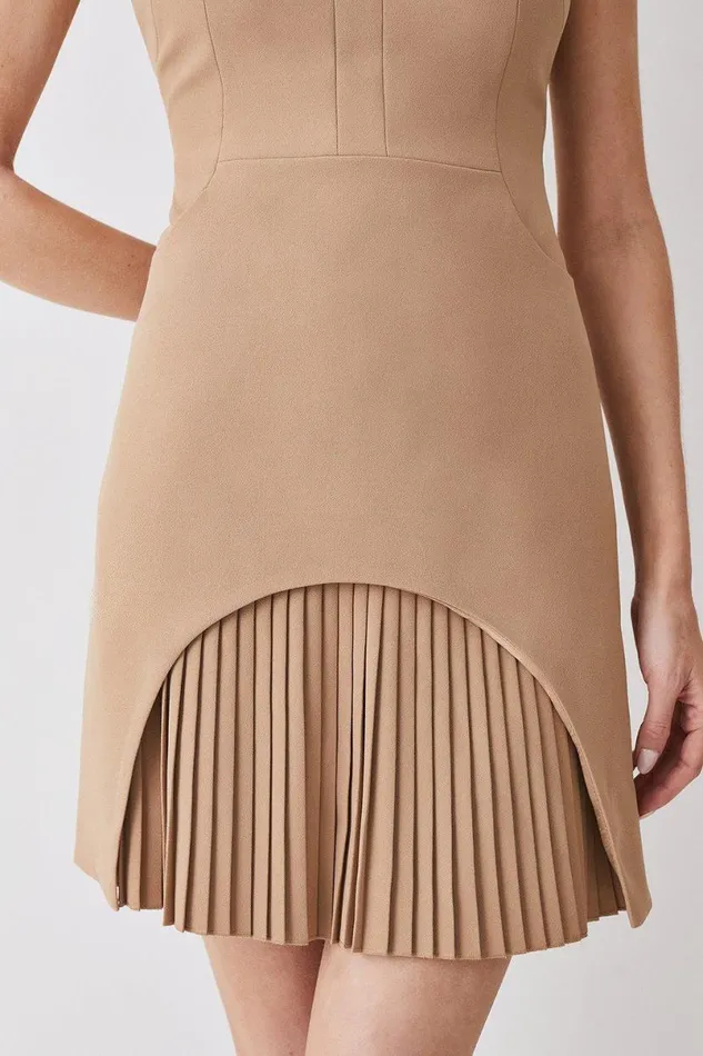 Petite Military Tailored Mini Dress Camel Women Karen Millen Dresses