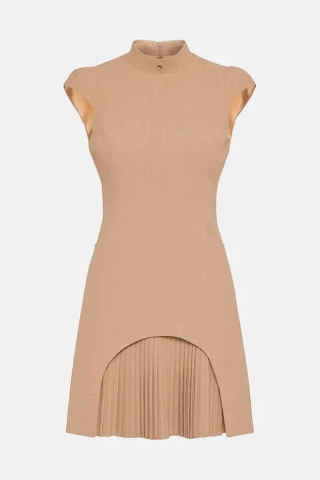 Petite Military Tailored Mini Dress Camel Women Karen Millen Dresses
