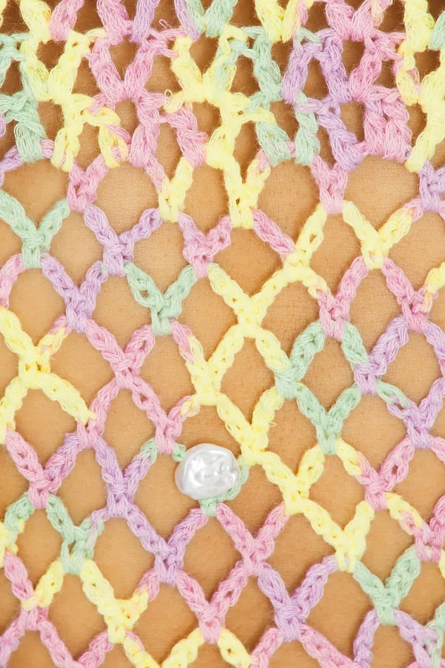 Pippo Crochet Mini Dress Pink Multi Women Lovers Friends Dresses