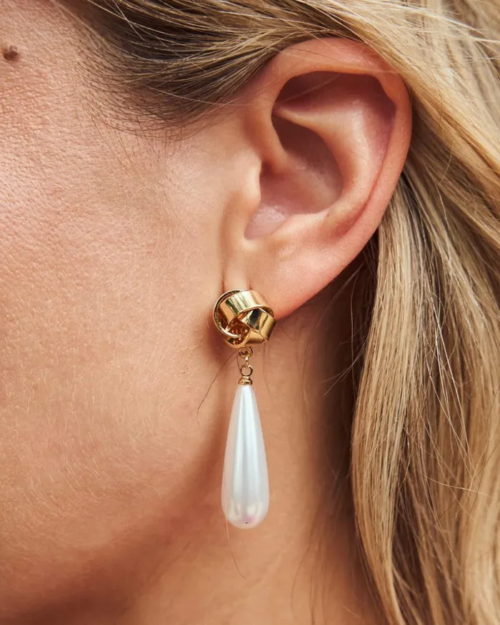Piria Long Earrings Whitegold Women Polin Et Moi Jewelry