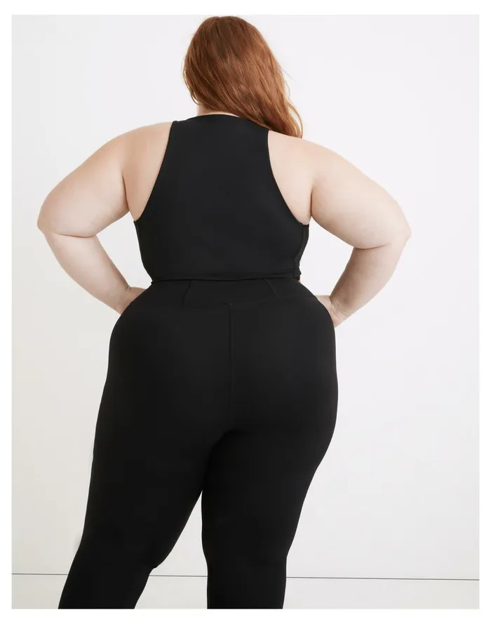 Plus MWL Form Racerback Crop Top True Black Women Madewell Activewear Plus MWL Form Racerback Crop Top True Black Women Madewell Activewear