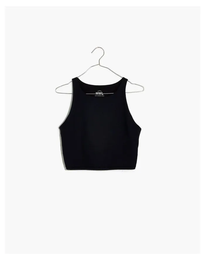 Plus MWL Form Racerback Crop Top True Black Women Madewell Activewear Plus MWL Form Racerback Crop Top True Black Women Madewell Activewear