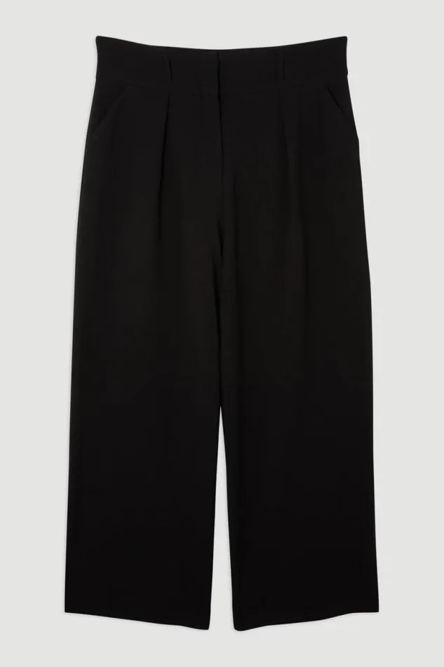 Plus Size Compact Stretch Tailored High Waist Trousers Black Women Karen Millen Trousers