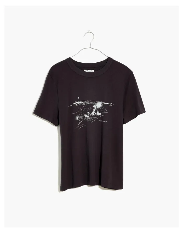 Plus White Sands Softfade Cotton Oversized Tee Coal Women Madewell Tees