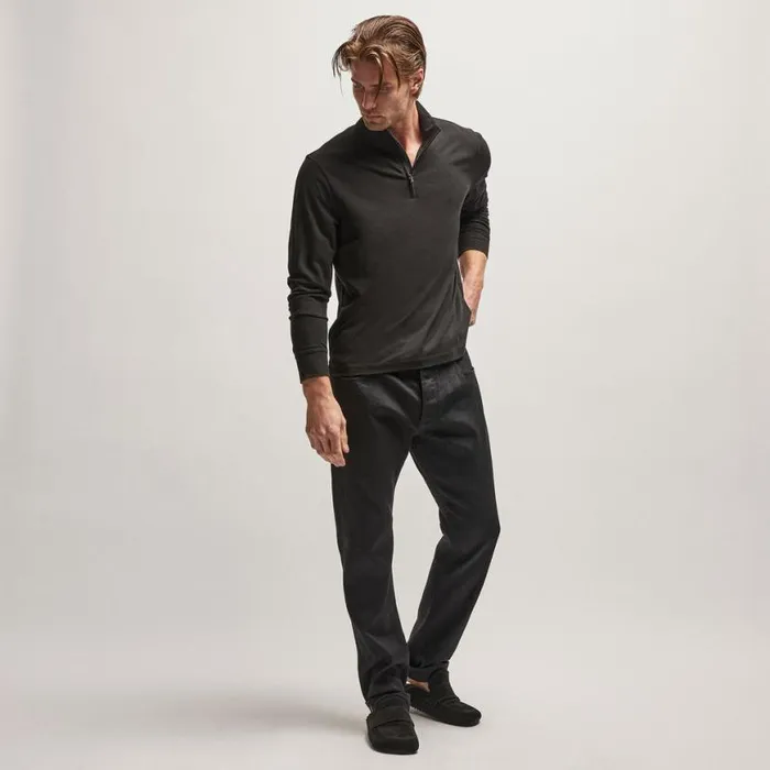 PolosNovelty Tops Men James Perse Clean Finish Jersey Half Zip Black PolosNovelty Tops Men James Perse Clean Finish Jersey Half Zip Black