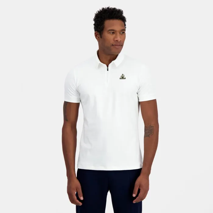 Polos Shirts Men Le Coq Sportif Coq D039or Polo Shirt Col Zipp En Interlock 240g Coton Marsh Mallow