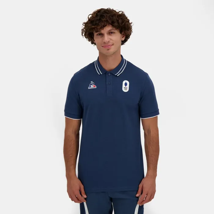 Polos Shirts Men Le Coq Sportif France039s Olympic Team Polo Shirt Insignia Blue