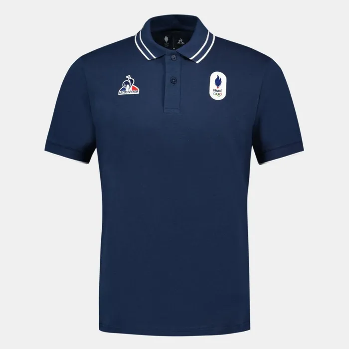 Polos Shirts Men Le Coq Sportif France039s Olympic Team Polo Shirt Insignia Blue
