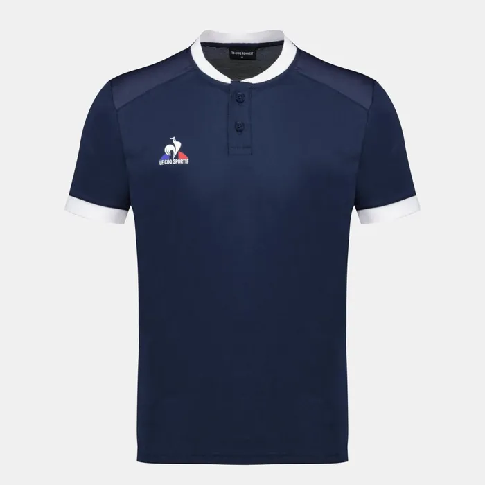 Polos Shirts Men Le Coq Sportif Tennis Polo Shirt Dress Bluesnew Optical White