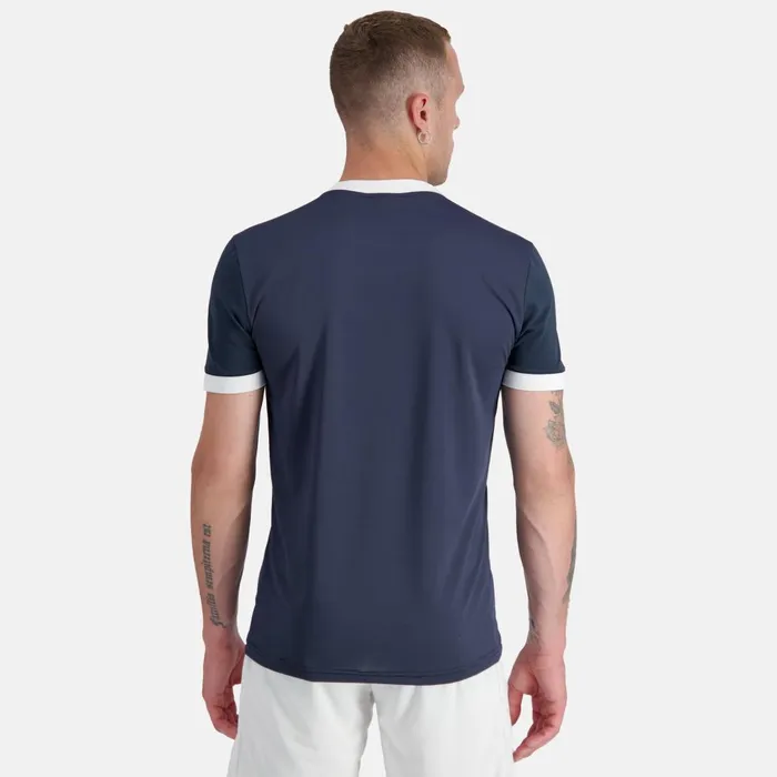 Polos Shirts Men Le Coq Sportif Tennis Polo Shirt Dress Bluesnew Optical White