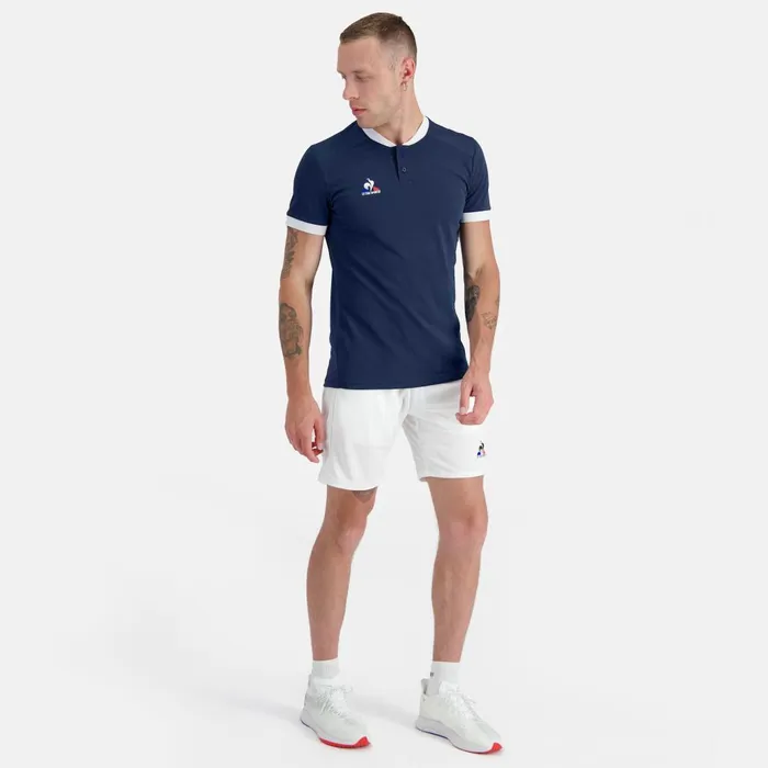 Polos Shirts Men Le Coq Sportif Tennis Polo Shirt Dress Bluesnew Optical White