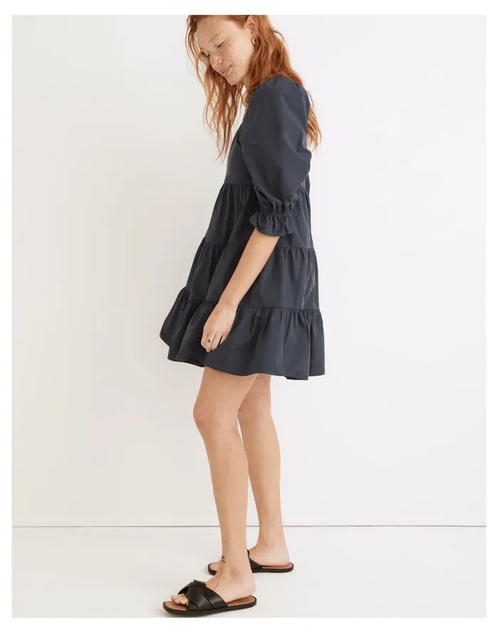 Poplin Lizzie Babydoll Dress Twilight Women Madewell Dresses
