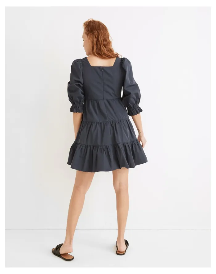 Poplin Lizzie Babydoll Dress Twilight Women Madewell Dresses