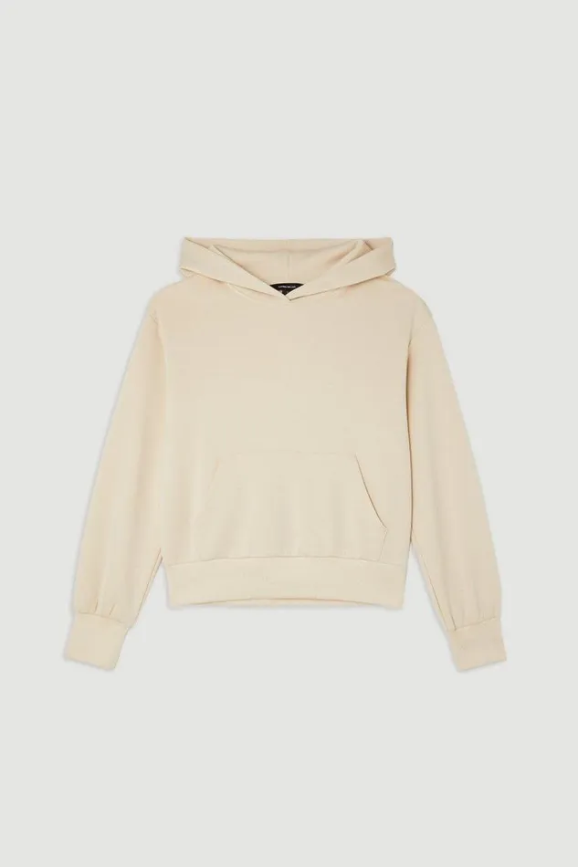 Premium Soft Touch Lounge Hoodie Cream Women Karen Millen Coats and Jackets