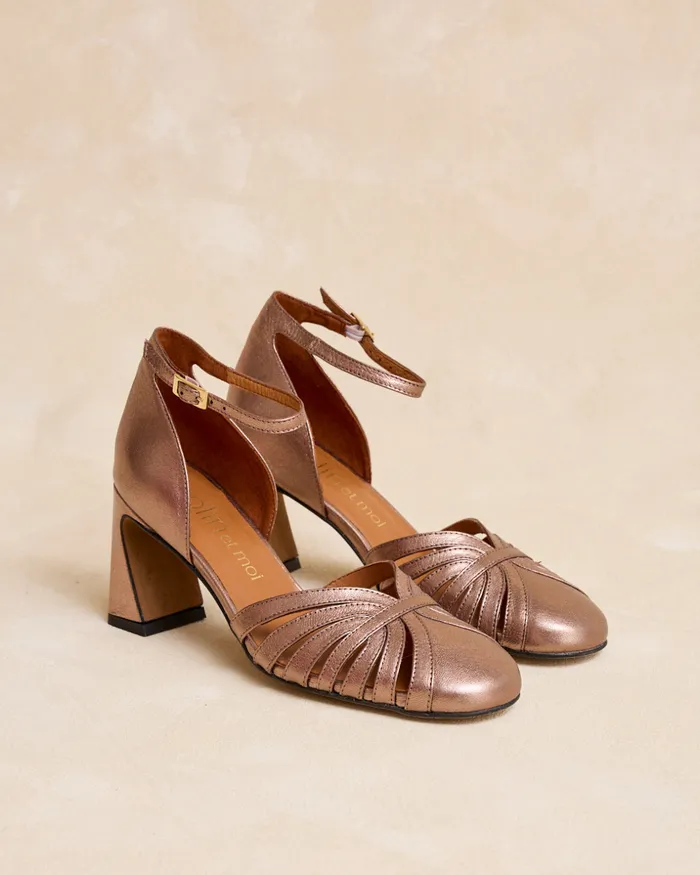 Priscela Heel Shoe Bronze Women Polin Et Moi Heels Priscela Heel Shoe Bronze Women Polin Et Moi Heels