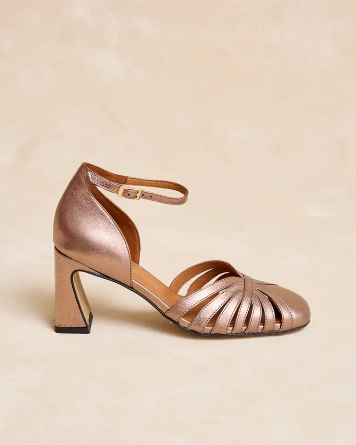 Priscela Heel Shoe Bronze Women Polin Et Moi Heels Priscela Heel Shoe Bronze Women Polin Et Moi Heels