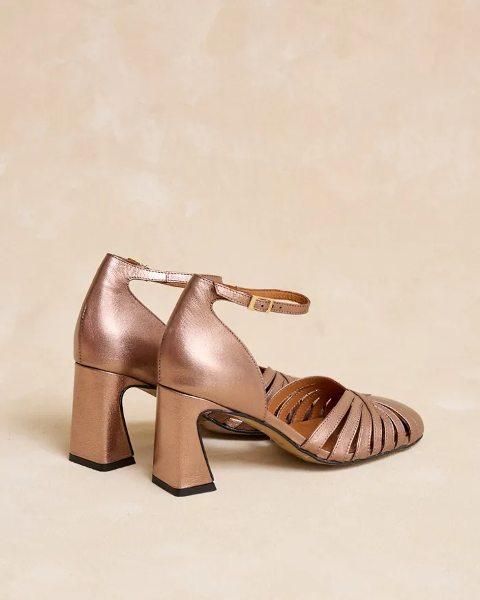 Priscela Heel Shoe Bronze Women Polin Et Moi Heels Priscela Heel Shoe Bronze Women Polin Et Moi Heels