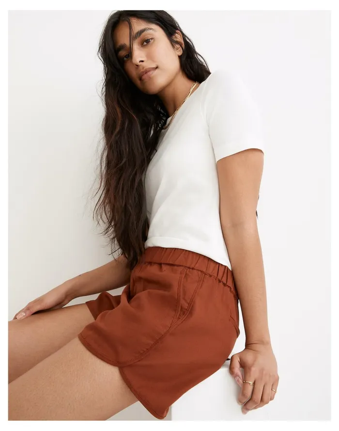 Pull On Shorts Dusty Redwood Women Madewell Shorts Pull On Shorts Dusty Redwood Women Madewell Shorts