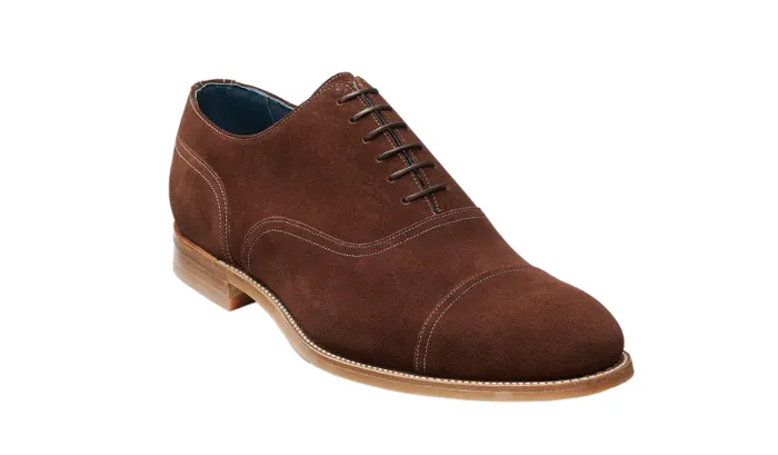 Pullman 8211 Mid Brown Suede Mens Barker Shoes Mens Oxfords