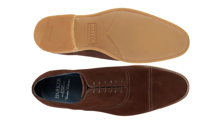 Pullman 8211 Mid Brown Suede Mens Barker Shoes Mens Oxfords