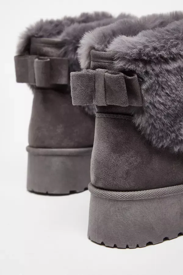 Quiz Clothing Ankle Boots Grey Faux Suede Ankle Boots 8211 Women