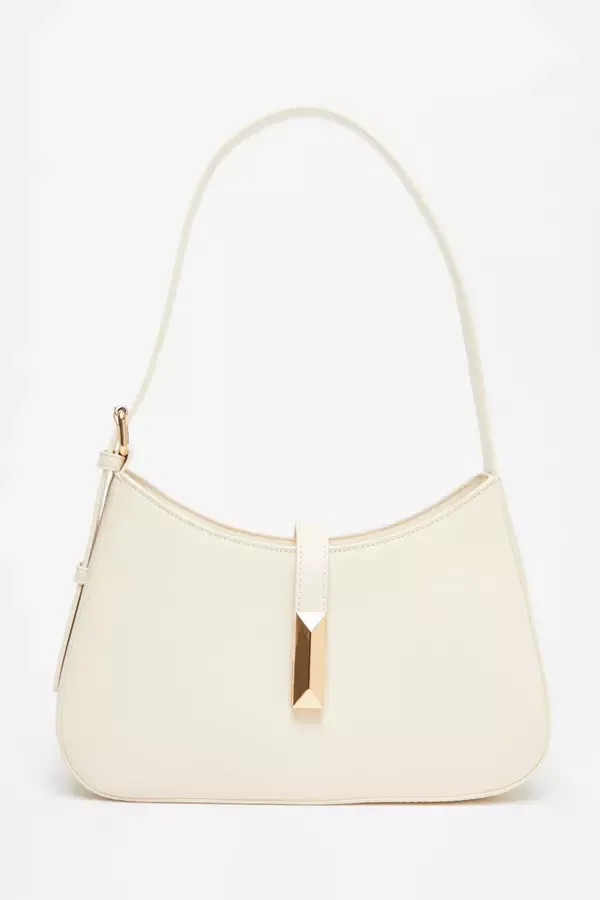 Quiz Clothing Bags Cream Faux Leather Shoulder Bag 8211 Women