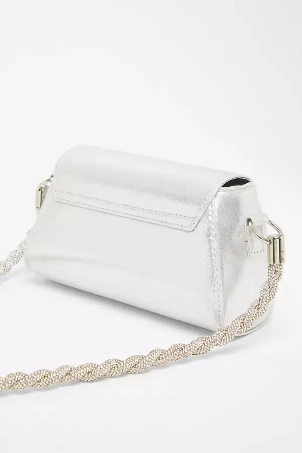 Quiz Clothing Bags Silver Diamante Strap Shoulder Bag 8211 Women