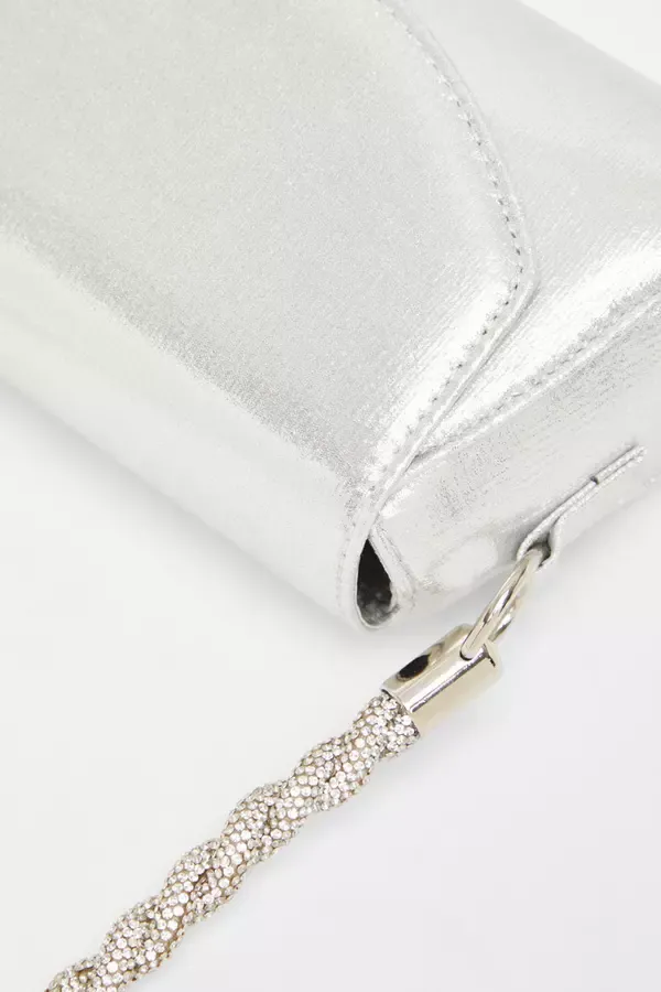 Quiz Clothing Bags Silver Diamante Strap Shoulder Bag 8211 Women