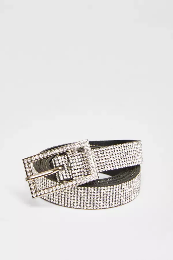 Quiz Clothing Belts Thin Diamante Belt 8211 Women